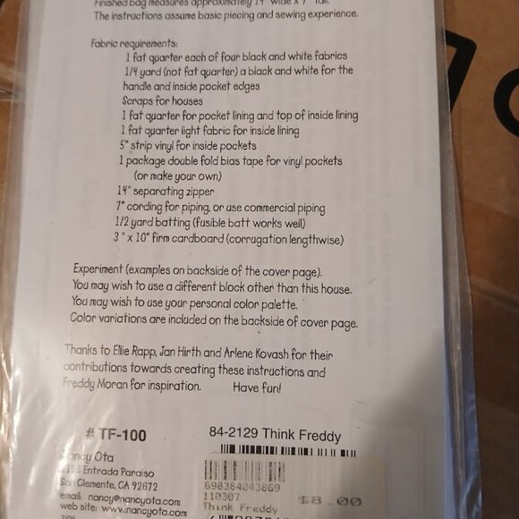 Sewing Patterns Nancy Ota Vanilla House Laptop Satchel Totes Purses Double handl - Picture 5 of 7